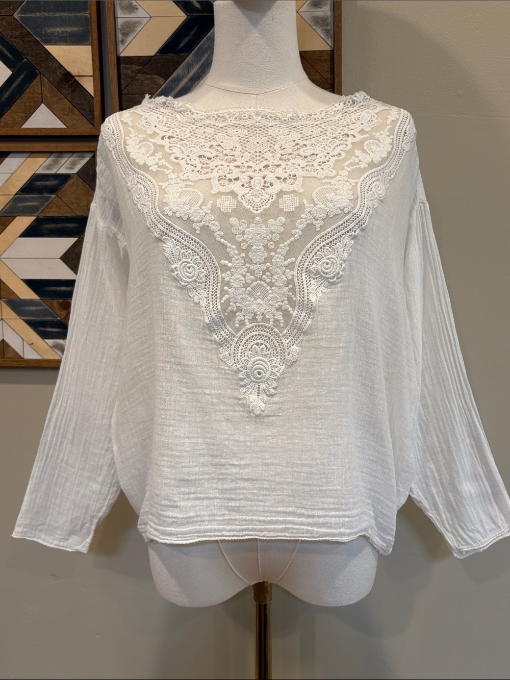 Ralph Lauren Denim & Supply Sheer Lace Tunic Coverup Top Small / Medium *As-Is*